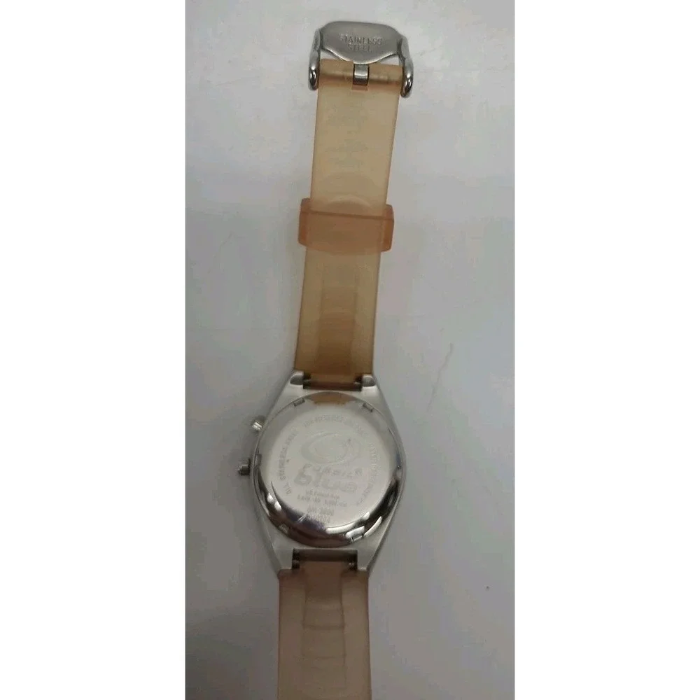 Vintage Fossil Blue AM 3609 Color Changing Dial Purple Green‎ New Battery Works